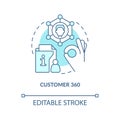 Master customer record turquoise concept icon