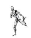 master cyber robot is dancing Royalty Free Stock Photo