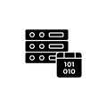 Master data icon set. data management server vector symbol. database business icon