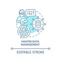 Master data management turquoise concept icon