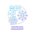 Master database management blue gradient concept icon
