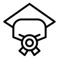 Master degree icon, outline style