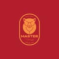 Master fox teacher mascot badge logo design vector Royalty Free Stock Photo