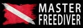 Master Freediver, Diver Down Flag, Scuba flag Royalty Free Stock Photo