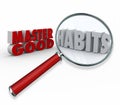 Master Good Habits Words 3d Magnifying Glass Royalty Free Stock Photo