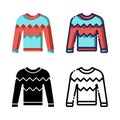 Sweater Icon Set Logo Winter Holidays