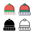 Winter Hat Icon Set Logo