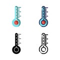 Thermometer Celcius Fahrenheit Ice Icon Set Logo Winter Holidays Royalty Free Stock Photo