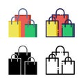 Shopping Bags Gift Icon Set Logo Winter Holidays Royalty Free Stock Photo