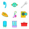 Master icons set, cartoon style Royalty Free Stock Photo