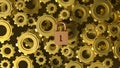 The Master key lock and Gears for security concept 3d Rendering Royalty Free Stock Photo