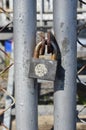 Master key lock iron wire door Royalty Free Stock Photo