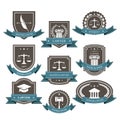 Master lawyer and attorney emblems, blazons and badges