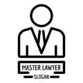 Master lawyer icon, outline style
