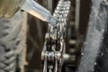 Master lubricates bicycle chain