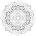 Simple Mandala Circle Coloring book pages for Adult Children Indian antistress medallion White background black outline Vector Royalty Free Stock Photo