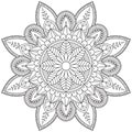 Circular Pattern Mandala Zentangle Henna Mehndi Tattoo Royalty Free Stock Photo