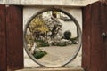 Master of nets garden seen through moon gate, suzhou, China Royalty Free Stock Photo