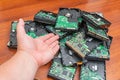 Master points his hand at a bunch of old and dusty hard disks