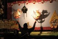 A master (puppeteer) of Javanese shadow puppet