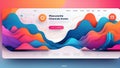 Radiant Vector Realms: UX Landing Mastery. AI generate