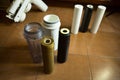 Changing filters in your home water purification system.