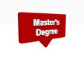 master\'s degree speech button on white Royalty Free Stock Photo