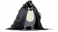 Master Of Shadows: Lunarpunk Penguin In Cloak And Cape