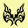 Vector illustration of a flat tribal tattoo