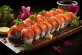 Master Sushi composes colorful and tasty art., generative IA