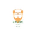 Master teacher bearded sunglasses logo design