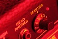 Master volume knob of a guitar amplifier Royalty Free Stock Photo