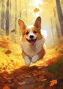 Masterful Corgi: A Burst of Joy in the Forest