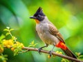 A Masterful Rule of Thirds Composition Captures the Exquisite Beauty of a SootyHeaded Bulbul Perched Elegantly on a Royalty Free Stock Photo