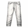 Masterful Shading: Hyper-realistic White Jeans Drawing On Liquid Metal