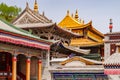 Masterfully decorated roofs and paintings at Kumbum Dschamba Ling Monastery, Xining, China Royalty Free Stock Photo