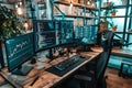 Mastering Data Analysis: From Charting Stock Trends to Decoding Complex Code on Multiple Monitors in a Modern Workspace