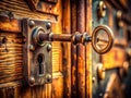 Mastering Depth of Field A Detailed Look at a Key Entering a Lock Precision and Detail in CloseUp