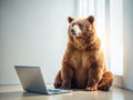 Mastering Scala Programming A Brown Bear Developer Codes on a Laptop Offering Ample Space for Your Project Ideas