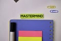 Mastermind on sticky notes isolated on white background Royalty Free Stock Photo