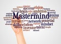 Mastermind word cloud and hand with marker concept Royalty Free Stock Photo