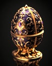 A Masterpiece of Artistry: A Radiant Faberge Egg with Pure Gold and Vibrant Colors. Generative AI