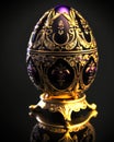 A Masterpiece of Artistry: A Radiant Faberge Egg with Pure Gold and Vibrant Colors. Generative AI