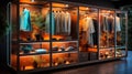 Radiant Serenity: Illuminated and Organized Modern Wardrobe Design