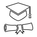 Masters Degree Icon In Outline Style Royalty Free Stock Photo