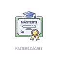 Masters degree RGB color icon