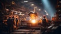Masters of Metal: Laborers at Work on Industrial Machines. Generative ai