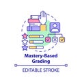 Mastery based grading concept icon