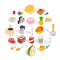 Mastery of cooking icons set, isometric style