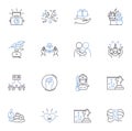Mastery line icons collection. Proficiency, Expertise, Perfection, Mastery, Domination, Command, Finesse vector and
